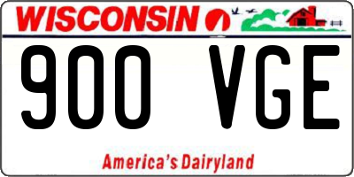 WI license plate 900VGE
