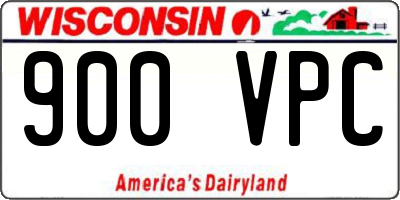 WI license plate 900VPC