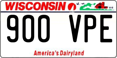 WI license plate 900VPE