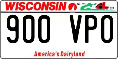 WI license plate 900VPO