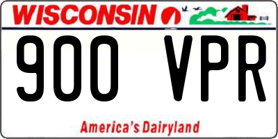 WI license plate 900VPR