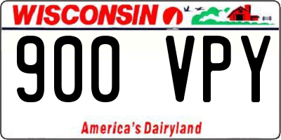WI license plate 900VPY
