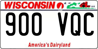 WI license plate 900VQC