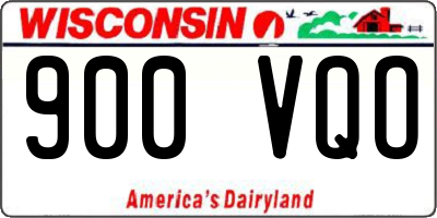 WI license plate 900VQO