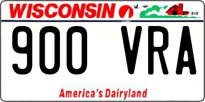 WI license plate 900VRA