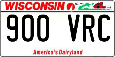 WI license plate 900VRC