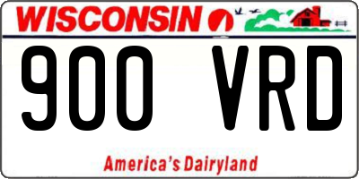 WI license plate 900VRD