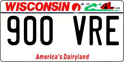 WI license plate 900VRE