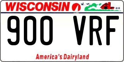 WI license plate 900VRF