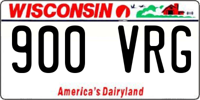 WI license plate 900VRG