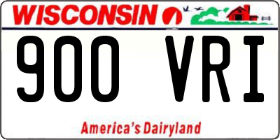 WI license plate 900VRI