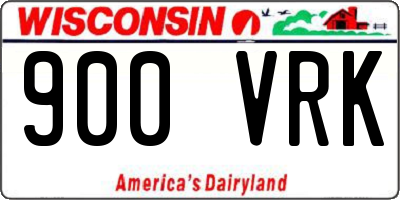 WI license plate 900VRK