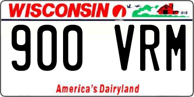 WI license plate 900VRM