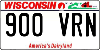 WI license plate 900VRN