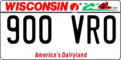 WI license plate 900VRO