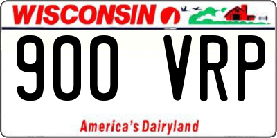 WI license plate 900VRP