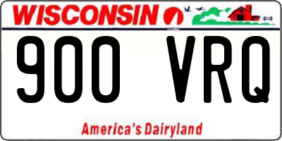 WI license plate 900VRQ