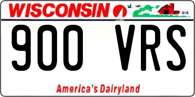 WI license plate 900VRS
