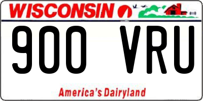WI license plate 900VRU