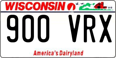 WI license plate 900VRX