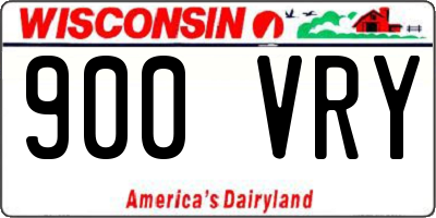 WI license plate 900VRY