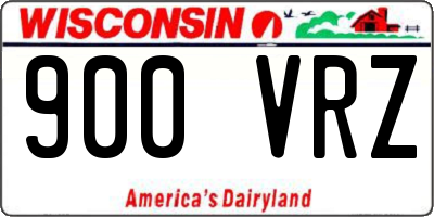 WI license plate 900VRZ