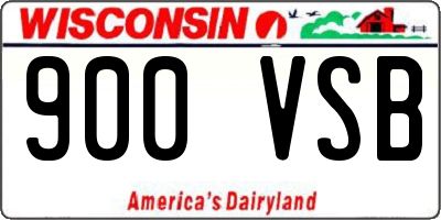 WI license plate 900VSB
