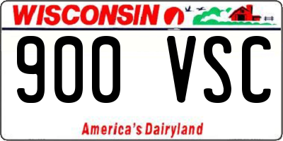 WI license plate 900VSC
