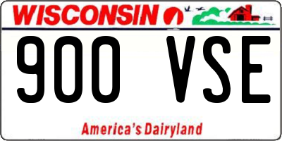 WI license plate 900VSE