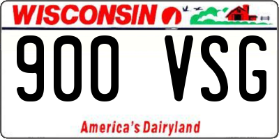 WI license plate 900VSG