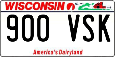 WI license plate 900VSK