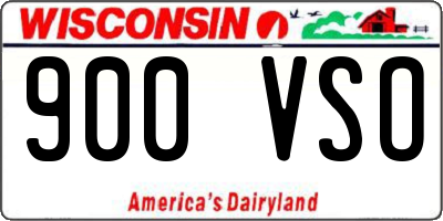 WI license plate 900VSO