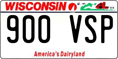 WI license plate 900VSP