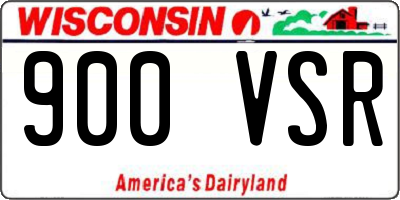 WI license plate 900VSR