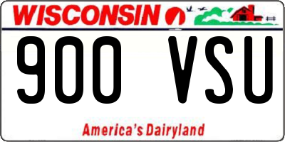 WI license plate 900VSU