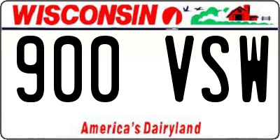 WI license plate 900VSW