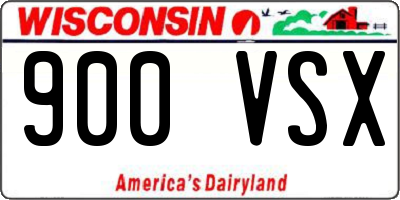 WI license plate 900VSX