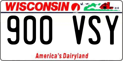 WI license plate 900VSY