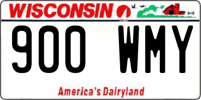 WI license plate 900WMY