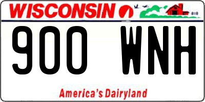 WI license plate 900WNH
