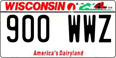 WI license plate 900WWZ