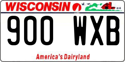 WI license plate 900WXB