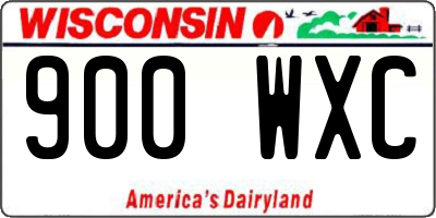 WI license plate 900WXC