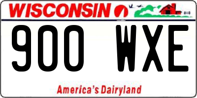 WI license plate 900WXE