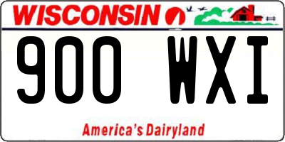 WI license plate 900WXI