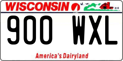 WI license plate 900WXL