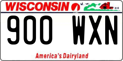 WI license plate 900WXN