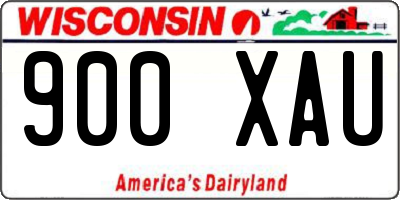 WI license plate 900XAU
