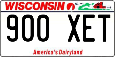 WI license plate 900XET