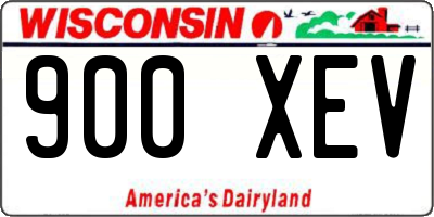 WI license plate 900XEV